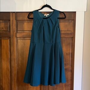 Ya Los Angeles Teal Sleeveless Fit-and-Flare Mini Dress